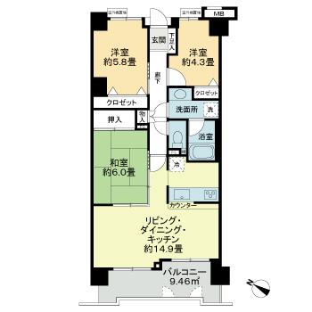 朝日白金台マンション ０８０２（2枚目）