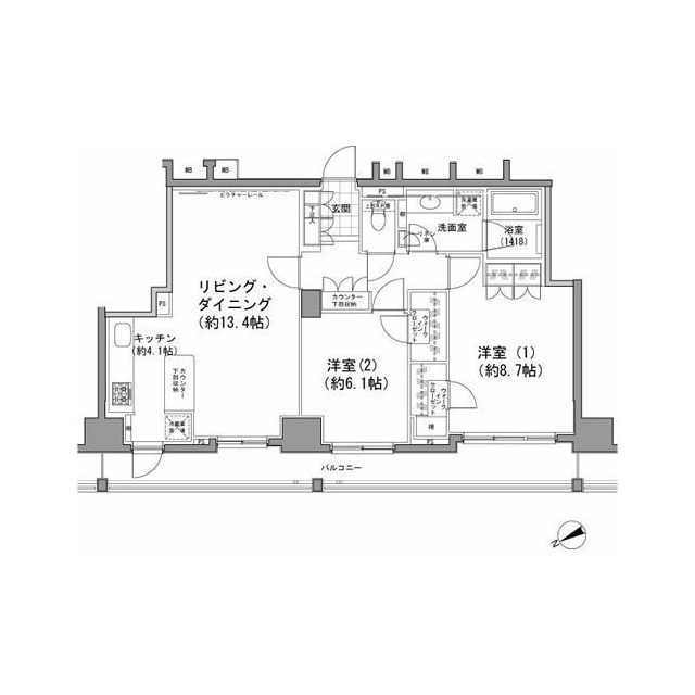 パークハビオ八丁堀 1402（2枚目）