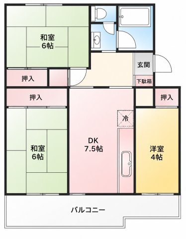夏見台団地23号棟 402（2枚目）